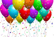 Clipart Illustration of a Bunch Of Floating Party Balloons With
