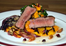 Grilled Filet Mignon with Summertime Fruits