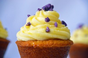 Lemon Mascarpone Frosting and Candied Violets 