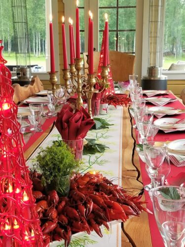 Crayfish Party - table setting 