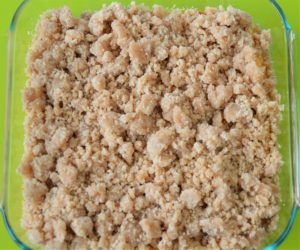 An even layer of streusel topping.
