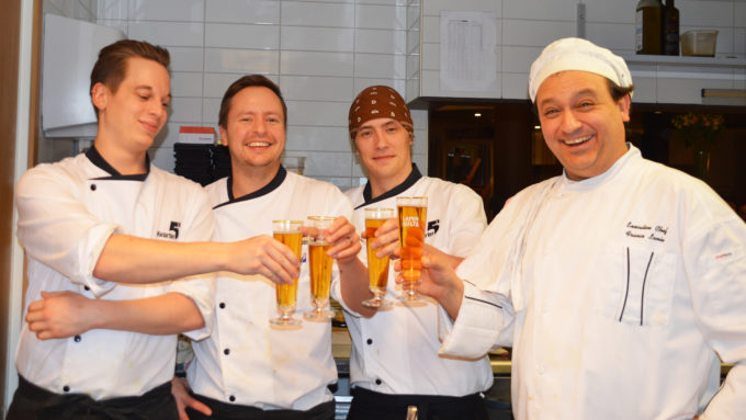 Peter Norell, Chef Dennis Linqvest, Joonas Soukko and Chef Franco Lania 