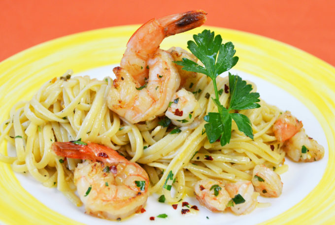 Shrimp Scampi and Linguine