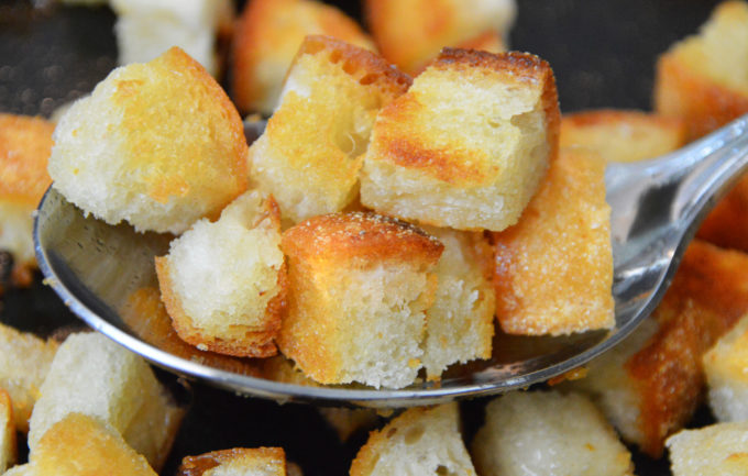 As the bread crisps up remove them from the pan.