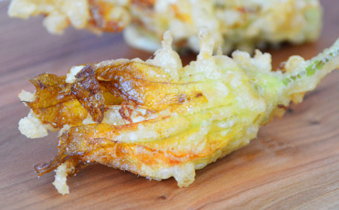 Fried zucchini flower. 