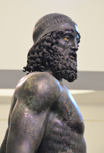 Look at the great detail in the hair and beard; it's incredible. Remember this is bronze!