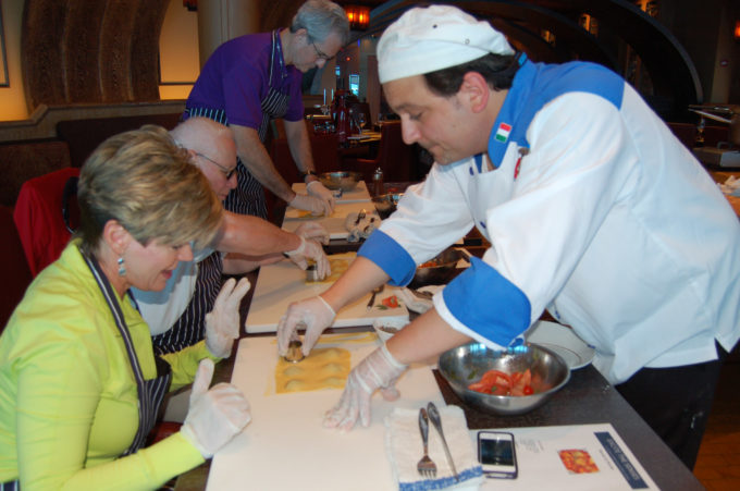 Chef Franco's Celebrity Cruises pasta class. 
