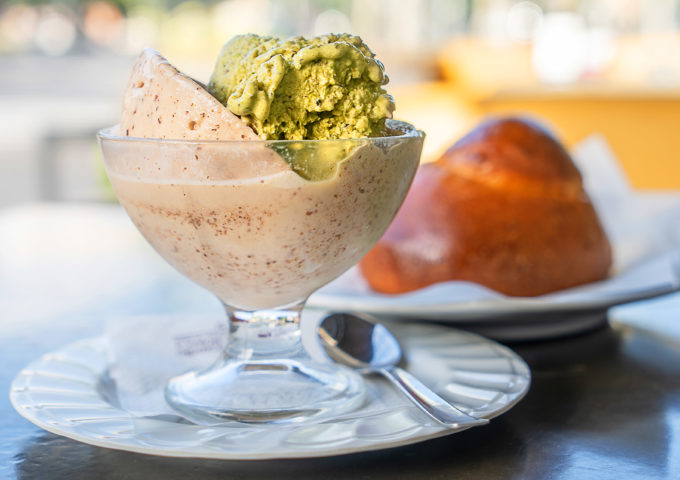 Granita and brioche a tratitional treat of the island. 