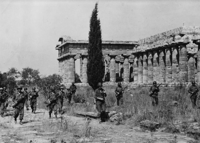 The Allied invasion of Paestum, Italy.
