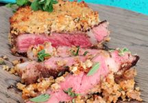 Parmesean lemon-crusted ribeye steak