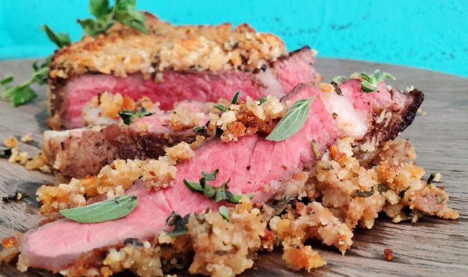 Parmesean Lemon-Crusted Ribeye Steak