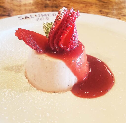 strawberry panna cotta