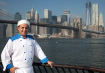 Brooklyn, New York, with Manhattan visible in the background.
